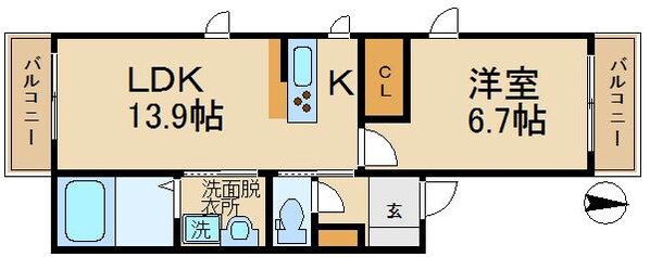 シャーメゾン今津中Aの物件間取画像